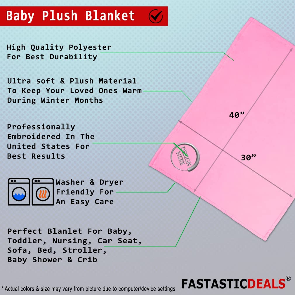 Custom Embroidered Baby Blankets for Boys & Girls - Soft Nursery Bedding Set with Personalized Name - Perfect for Cribs, Strollers & Gift Giving