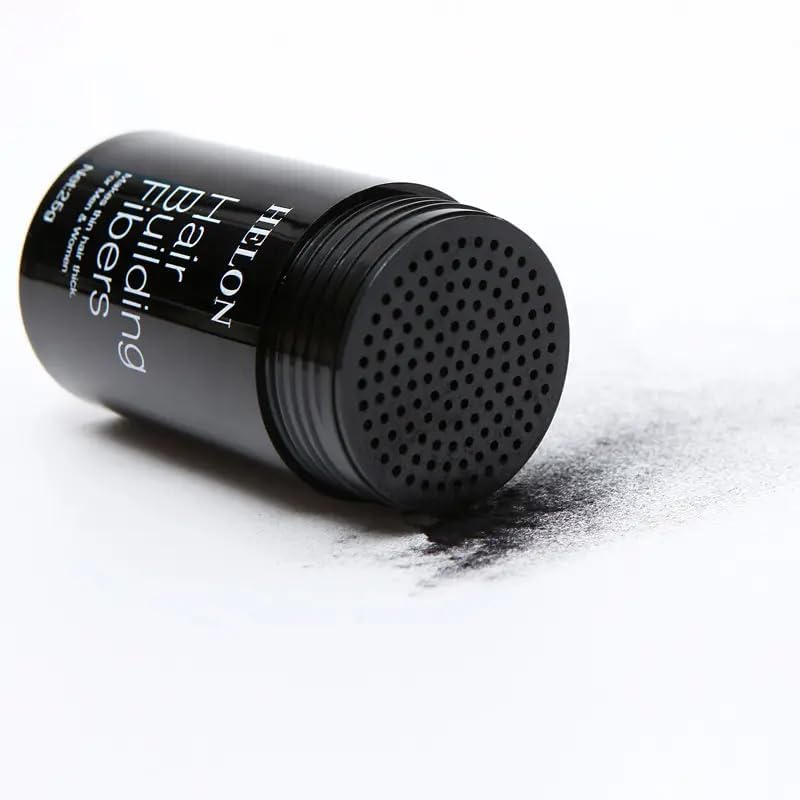 SKINPLUS Hair Fiber for Men - Black Hair Building Powder & Thickening Fibers for Instant Volume & Coverage | Perfect for Thinning Hair & Bald Spots | Styling Wand Included for Easy Application at Home or On-the-Go