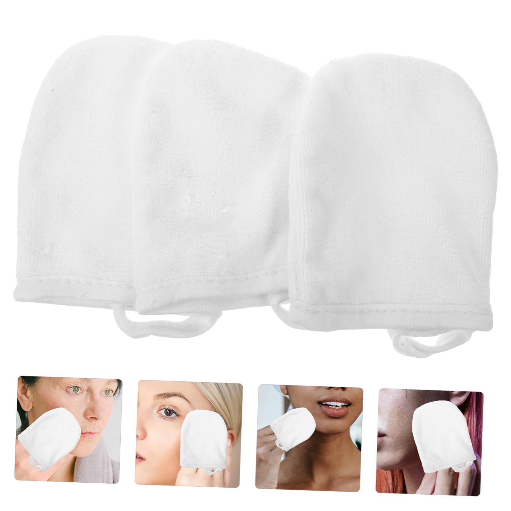 NOLITOY 9-Piece Makeup Remover Gloves Set - Gentle Exfoliating Facial Mitts, Cream Face Towels & Mousse Powder Puffs for Soft Skin | Perfect for Daily Makeup Removal & Skincare Routine