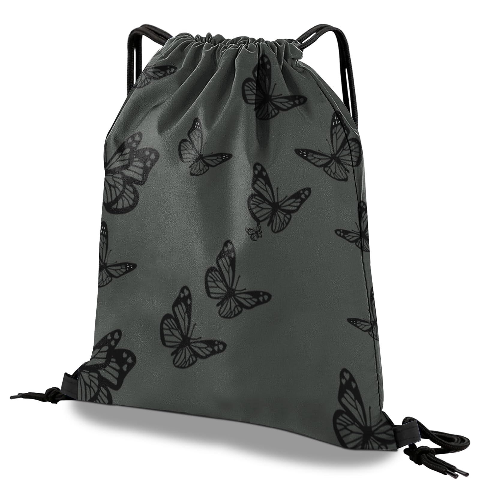 Waterproof Drawstring Backpack for Gym, Sports, Beach & Travel - Lightweight 13×17 Inch Cute Aesthetic Sackpack for Men & Women (Butterfly Design) - Perfect for Workouts, School, Hiking & Festival Use