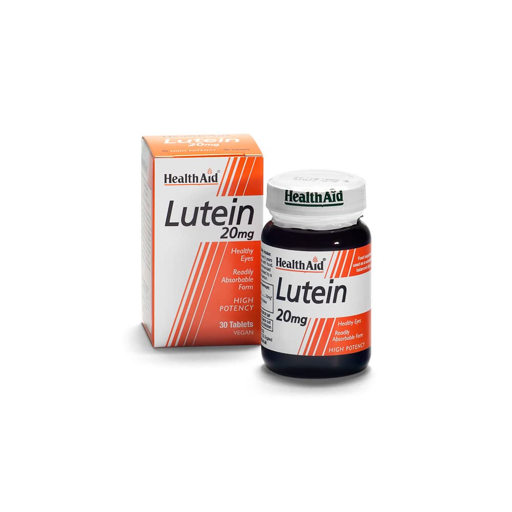 HealthAid Lutein 20mg - 30 Tablets | Eye Health Supplement with Antioxidants | Supports Vision & Macular Health | Perfect for Computer Users & Night Driving