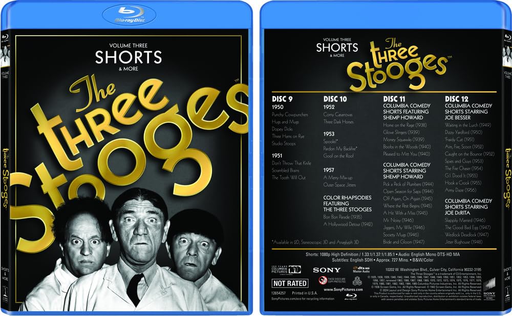 The Three Stooges: Complete 20-Disc Blu-ray Collection Limited Edition Gift Set | Classic Comedy Series | Perfect for Movie Nights & Nostalgic Gifts
