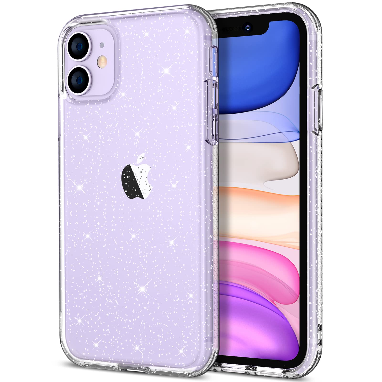 Hython Sparkly Clear Glitter Case for iPhone 11 - Cute Shiny Bling Protective Cover with Anti-Scratch Soft TPU | Slim Fit Shockproof Phone Case for Women & Girls | Perfect for Everyday Use, Parties & Gifts