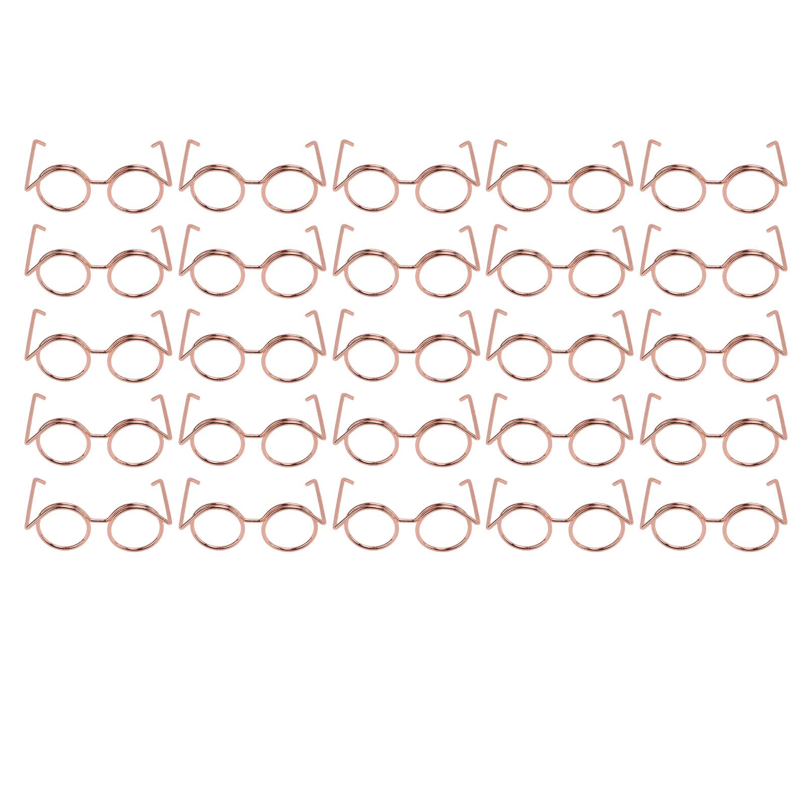 Rose Gold Glasses-Shaped Paper Clips - 25PCS Small Iron Paper Clips for Office File Organization, Document Sorting & School Supplies - Perfect for Notebooks, Planners & Office Stationery