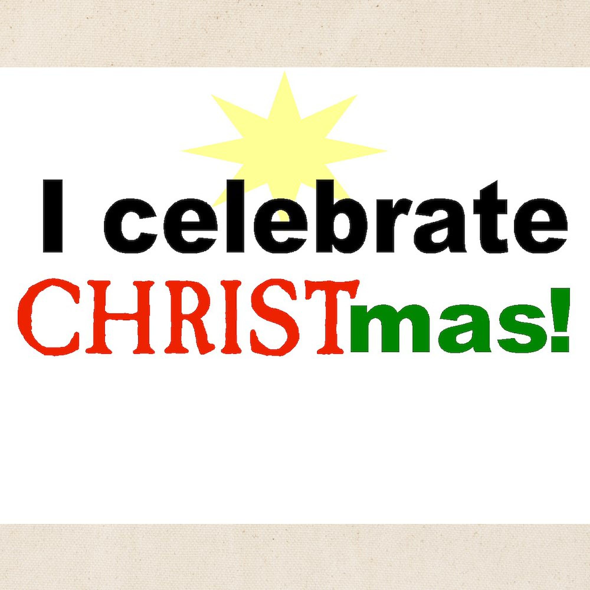 Celebrate Christ Canvas Tote Bag - Natural Reusable Shopping Bag for Church, Bible Study & Christian Events - Eco-Friendly Grocery Tote with Inspirational Design