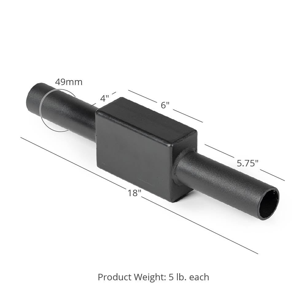 Titan Fitness Olympic Dumbbell Handles Pair - Heavy Duty Steel Barbell for Weightlifting, Strength Training - Perfect for Home Gym, CrossFit & Powerlifting Workouts