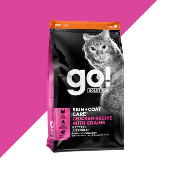 Go! Solutions Skin & Coat Care Chicken Recipe with Grains Dry Cat Food - Premium Protein for Healthy Fur & Skin - Perfect for Indoor & Outdoor Cats