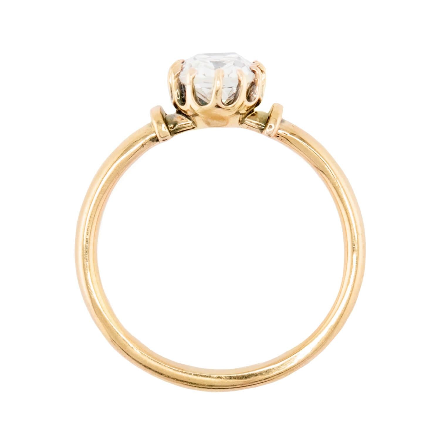 Victorian Style 18k Gold GIA Certified Diamond Engagement Ring - 1.06 Carat Solitaire for Wedding Proposal & Anniversary Gift