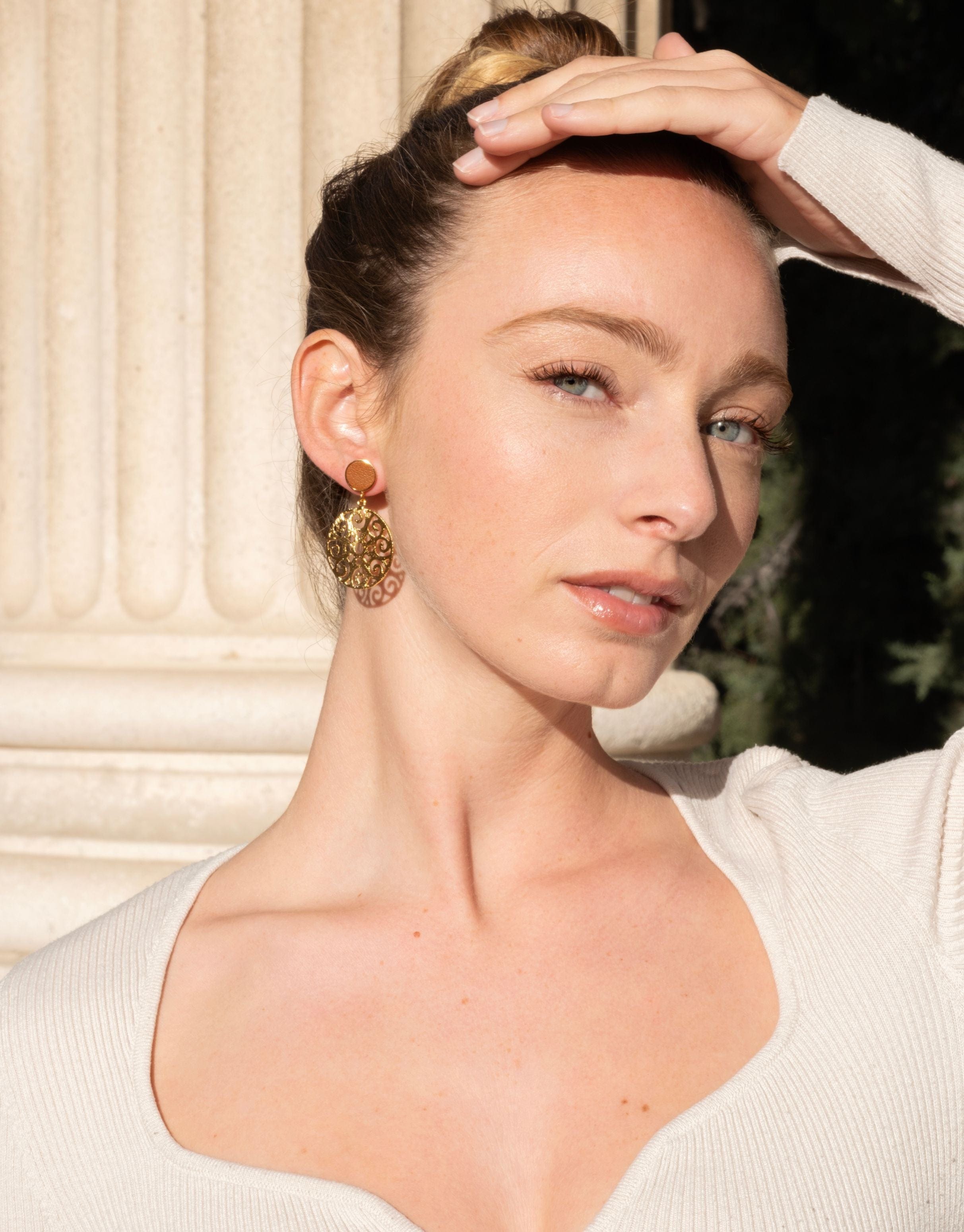 24K Gold Plated Stud Earrings for Women - Elegant Camel & Gold Hoop Earrings | Perfect for Daily Wear, Parties & Gift Giving