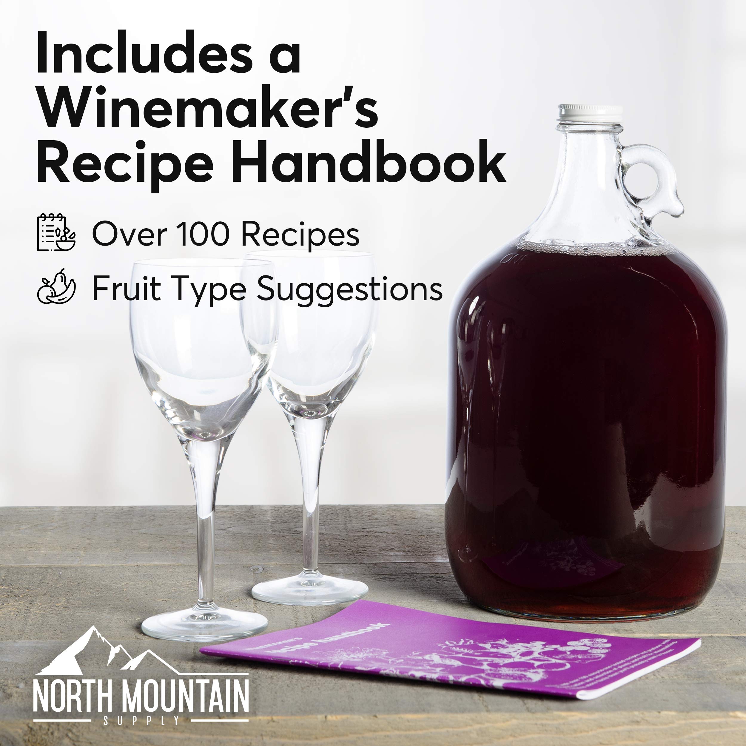 Premium 1 Gallon Fruit Wine Making Kit - 34 Piece Complete Equipment & Ingredient Set for Homemade Wine - DIY Winemaking Supplies for Grapes, Berries, Apples - Makes 30 Gallons - Perfect for Home Brewing, Gifts & Wine Enthusiasts