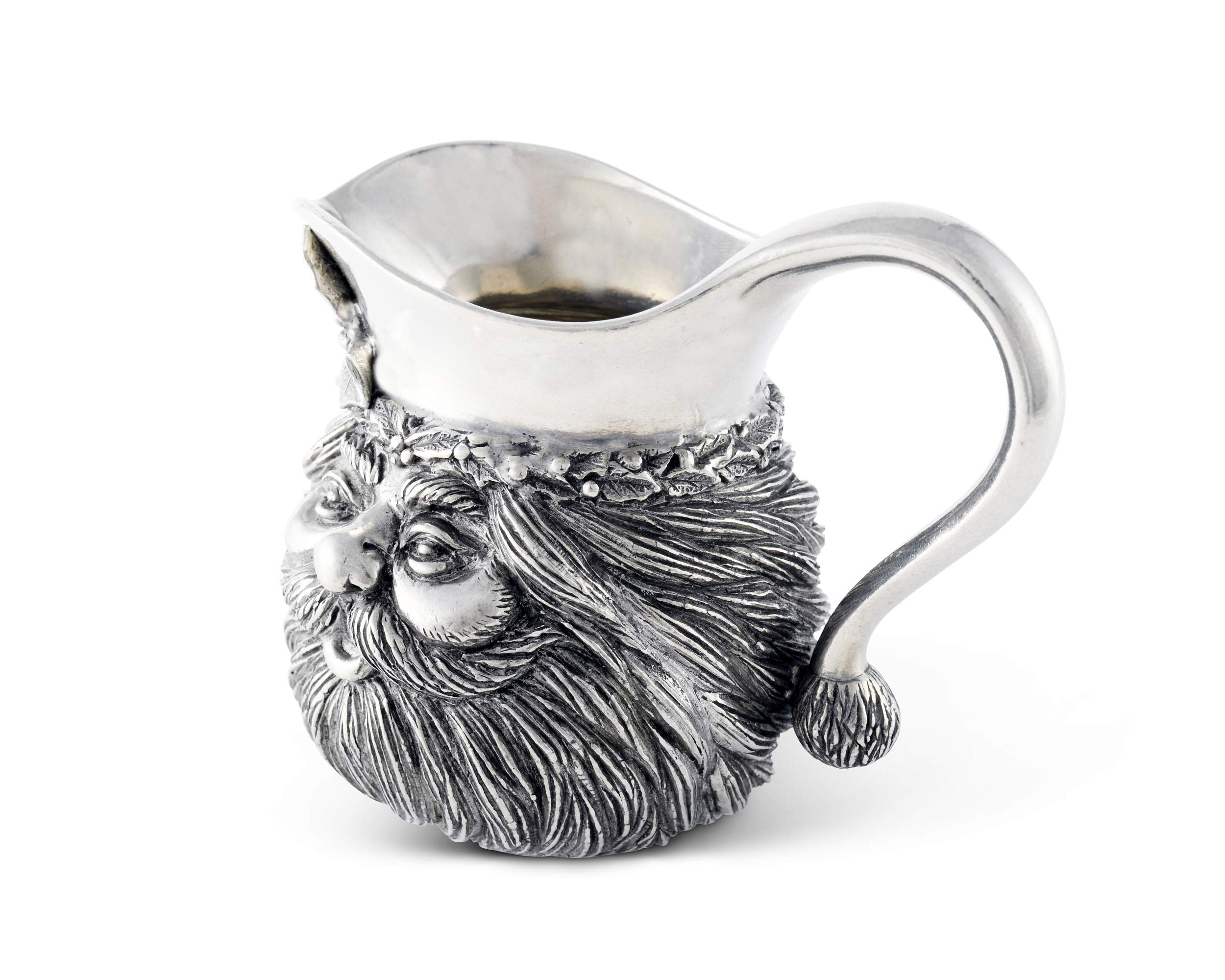 Vagabond House Pewter Santa Christmas Creamer & Milk Pitcher - 4 Inch Tall Holiday Decor for Coffee, Tea & Hot Chocolate - Perfect for Christmas Parties, Gift Giving & Festive Table Settings