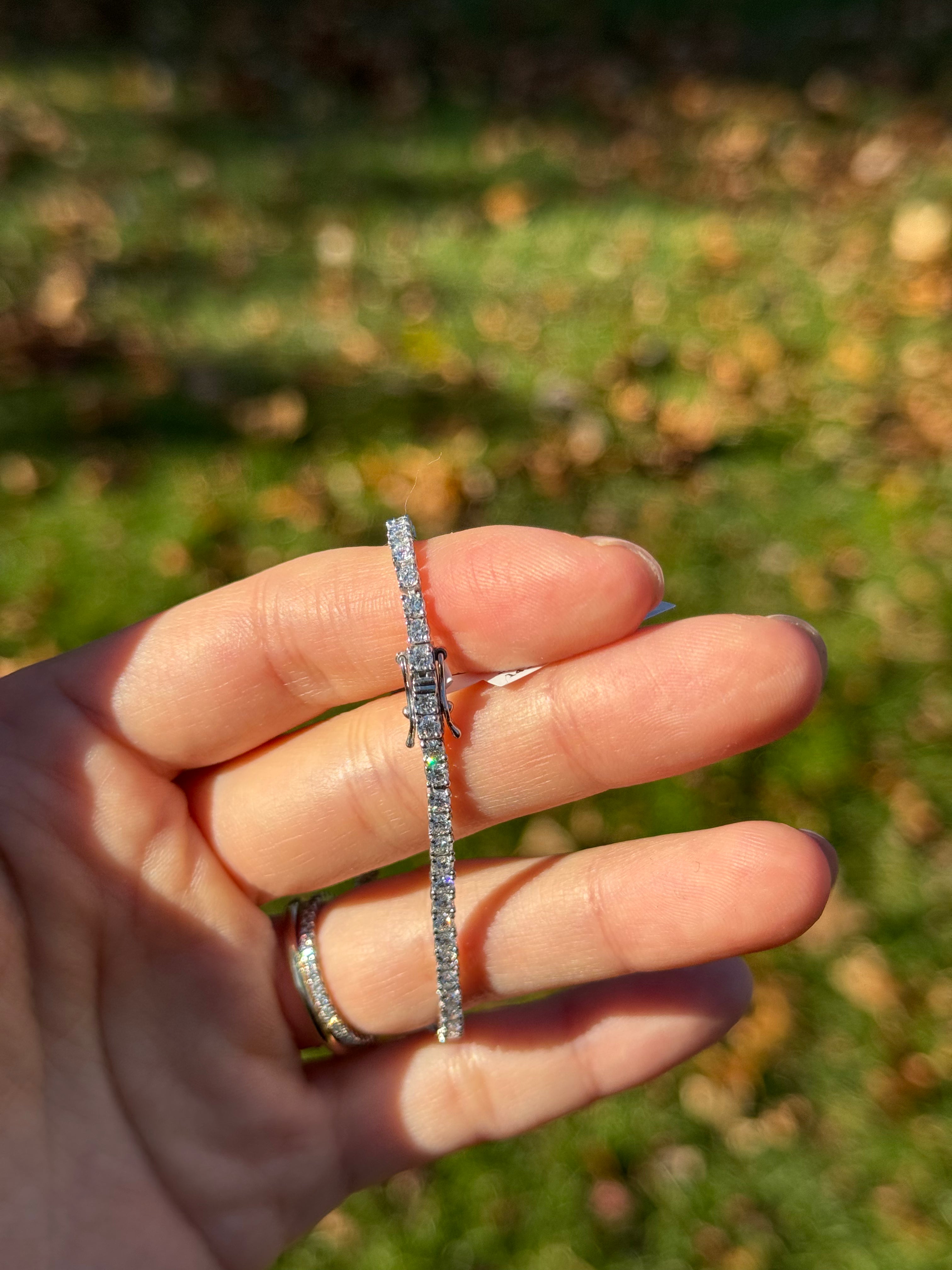 14K Gold Lab-Created 2.92ct EF VVS/VS Diamond Tennis Bracelet - 6.5 Inches, Elegant Jewelry for Women, Perfect for Weddings, Parties & Special Occasions