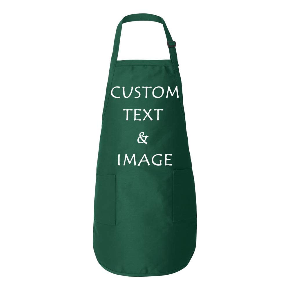 Custom Personalized Chef Apron with Your Image & Text - High Quality Kitchen & Home Cooking Apparel for Professional Chefs, BBQ Grilling & Baking Enthusiasts