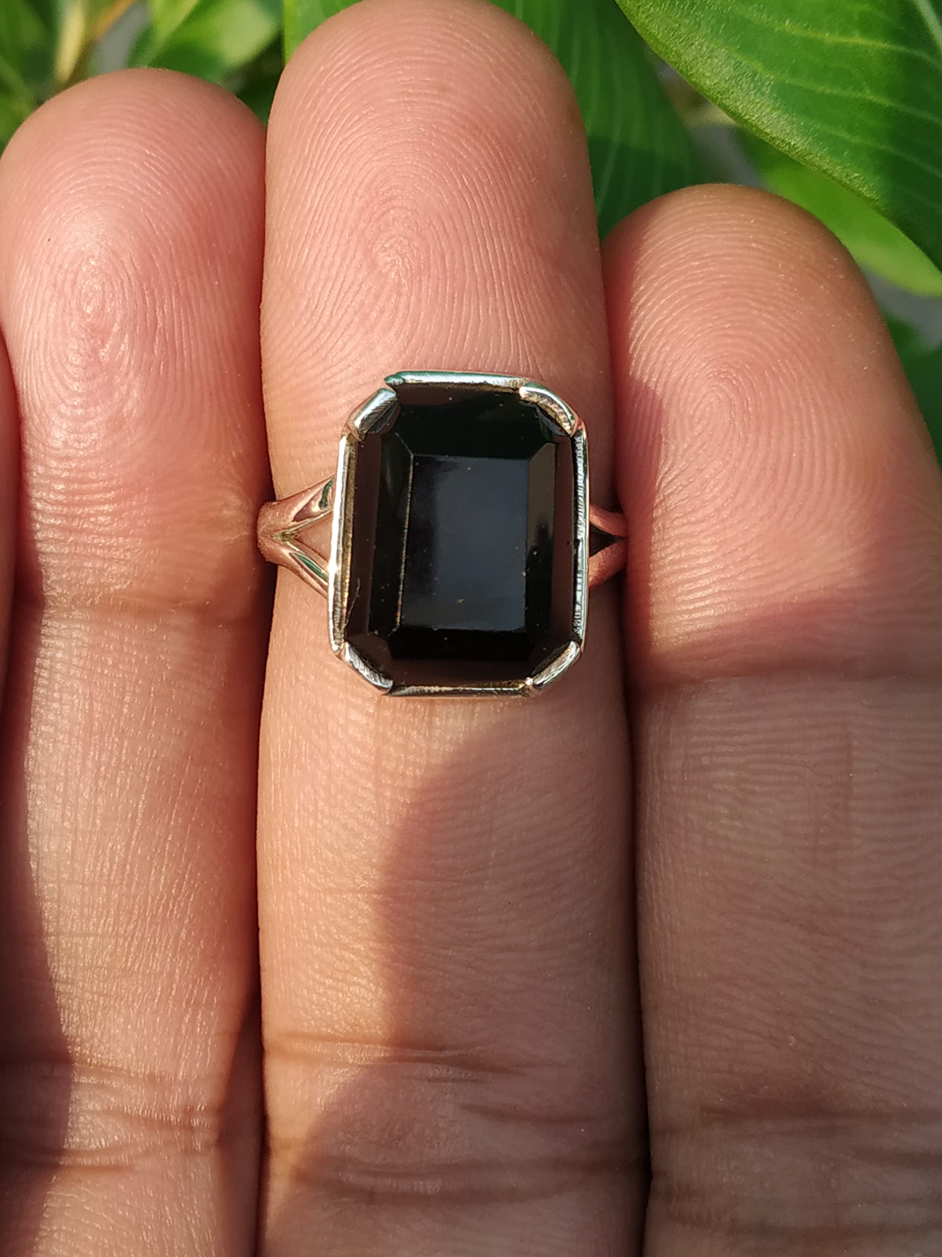 Black Onyx Ring 925 Sterling Silver Handmade Statement Ring for Women | Emerald Cut Gemstone Jewelry | Christmas Gift, Boho Style | Perfect for Parties, Weddings & Everyday Wear