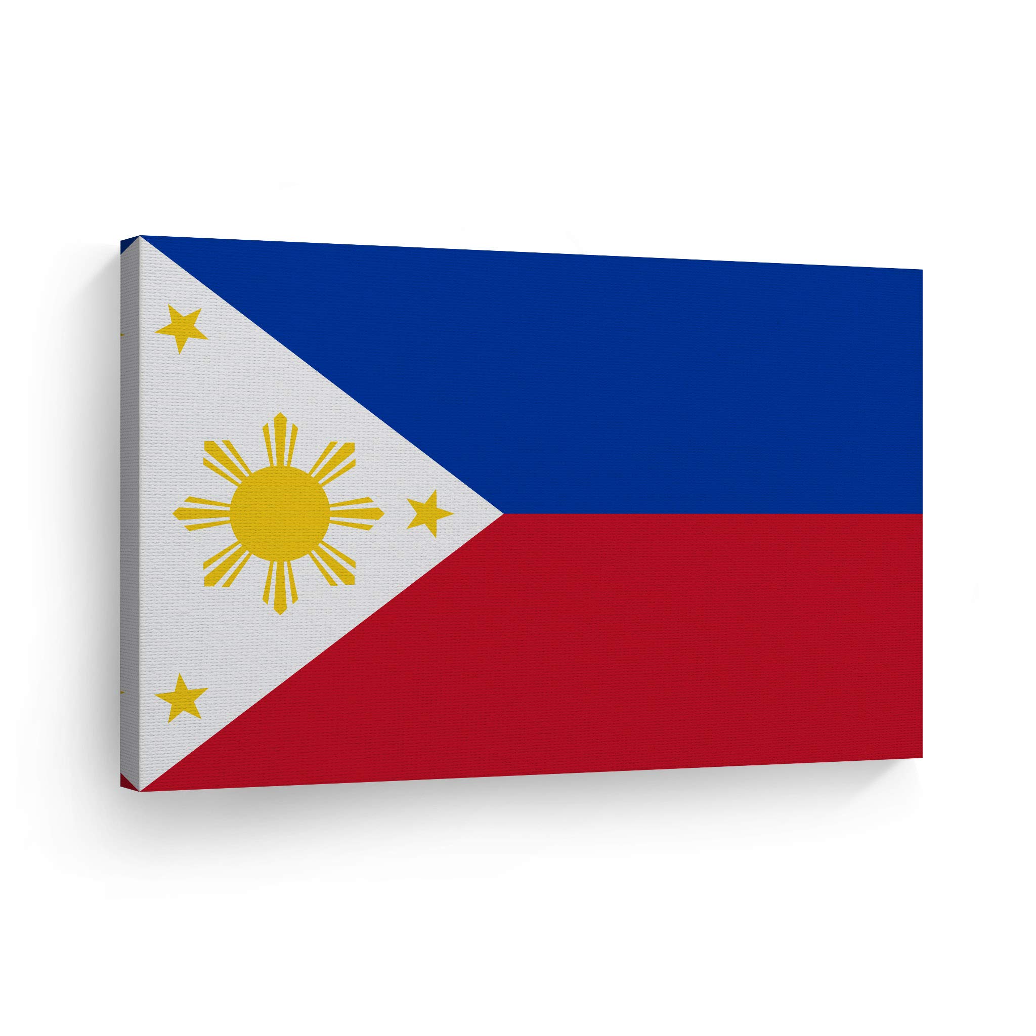 Philippines Flag Canvas Wall Art Print - 30x40 Inch Ready to Hang Modern Home Decor for Living Room, Bedroom, Office, Dorm, Man Cave & Sports Bar | Made in USA | Perfect for Patriotic Display & International Theme Decor