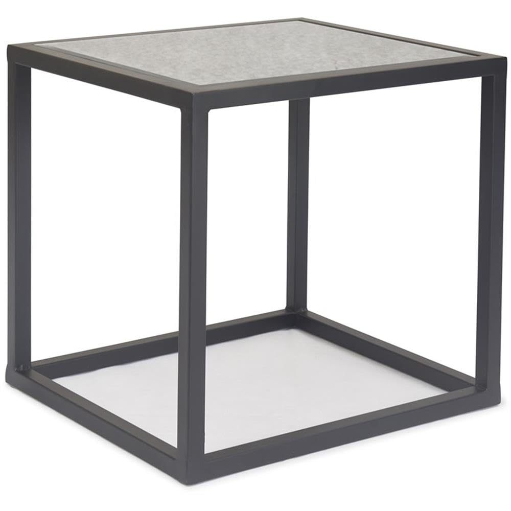 Finch Gramercy Black Mirrored Accent Tables - Set of 2 Modern Side Tables for Living Room, Bedroom & Entryway Decor