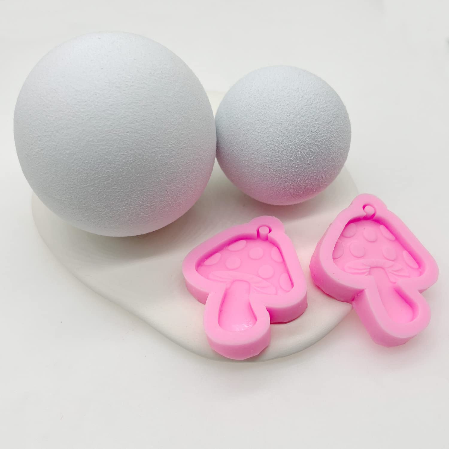 5PCS Mushroom Silicone Molds for Resin Jewelry Making - Epoxy Pendant Molds with Holes & Earring Hooks - DIY Craft Supplies for Necklaces, Earrings & Keychains (Perfect for Handmade Gifts & Boho Accessories)