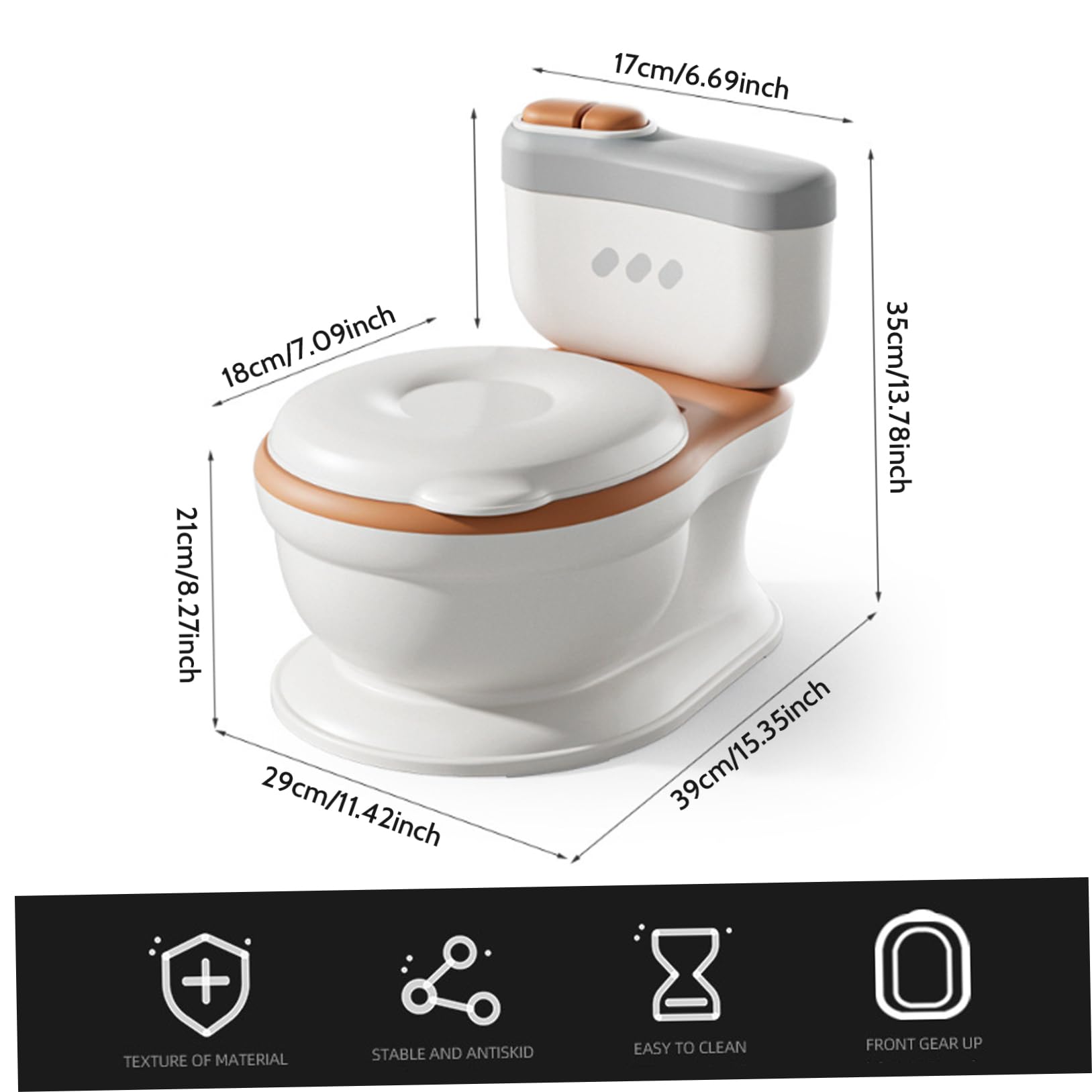**Realistic Toddler Potty Training Toilet with Flush Sound – Portable & Splashproof Kids Potty Seat for Boys & Girls – Ideal for Home, Travel & Daycare Use**
