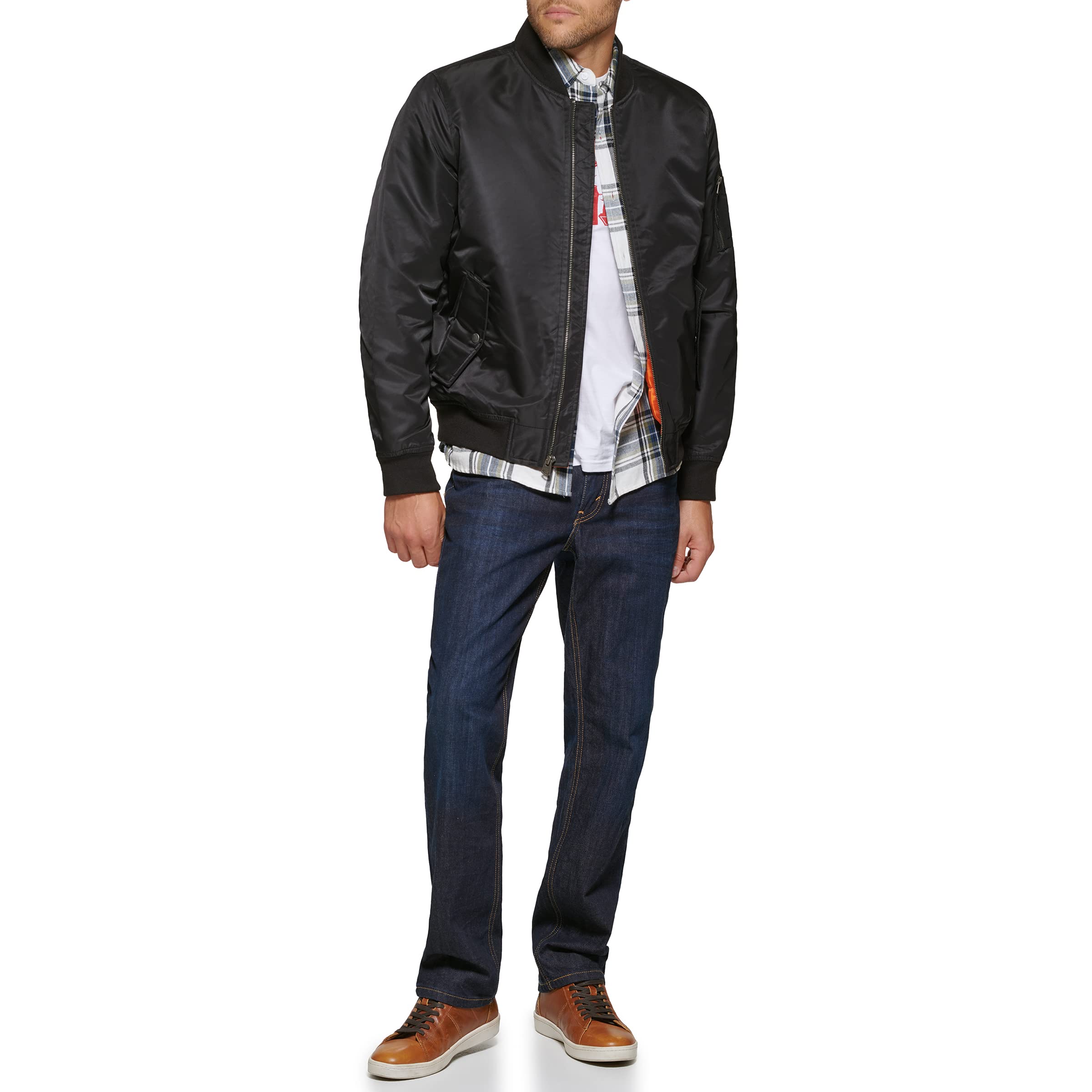 Levi's Men's MA-1 Flight Lightweight Bomber Jacket with Zip-Up - Stylish Casual Outerwear for Everyday Wear, Travel & Outdoor Activities