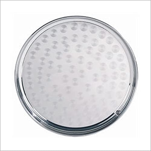 18 Inch Stainless Steel Round Serving Tray - Durable & Elegant for Dining, Buffets, and Party Food Display