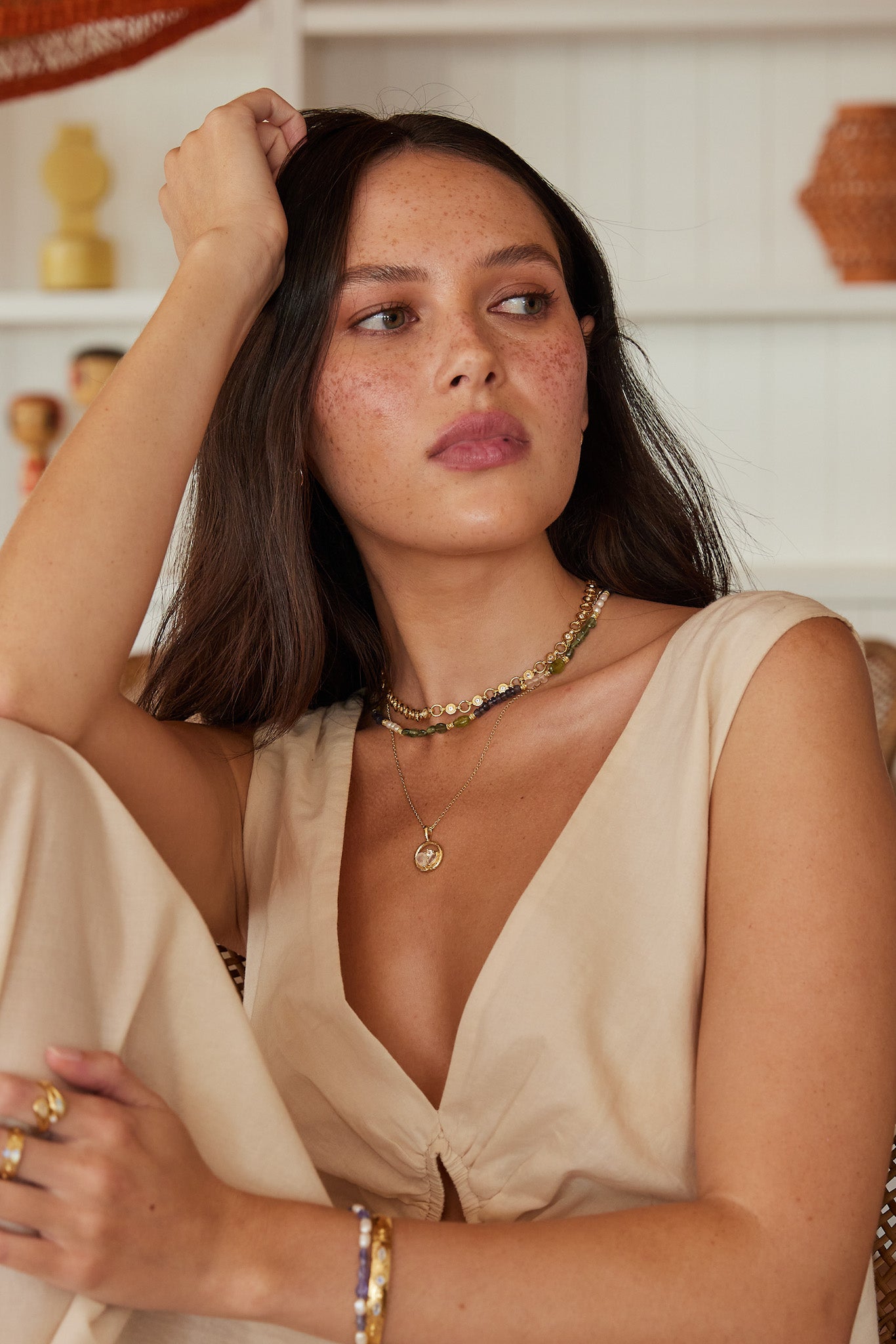 Ellipse Topaz Gold Necklace for Women - 14K Solid Gold Pendant with Genuine Blue Topaz Gemstone - Elegant Jewelry Gift for Birthday, Anniversary & Special Occasions