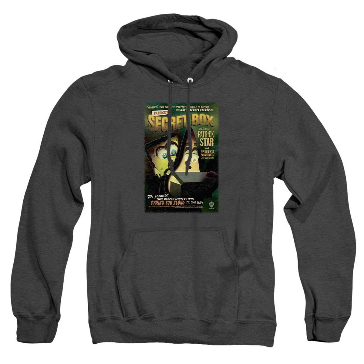 Spongebob Patrick's Secret Box Hoodie - Unisex Pullover Heather Fleece Sweatshirt for Men & Women | Perfect for Casual Wear, Cosplay & Cartoon Fans