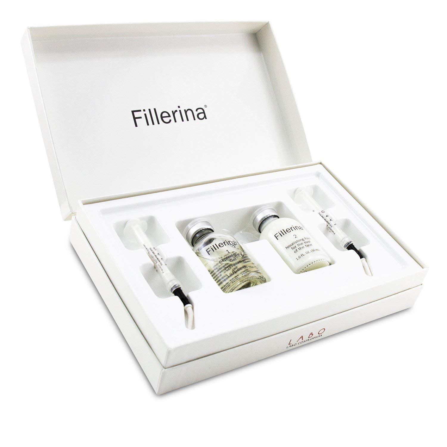 Fillerina Dermo-Cosmetic Replenishing Gel for Face - Grade 3 Anti-Aging Treatment (2x30ml + 2 Applicators) | At-Home Wrinkle Reduction & Skin Hydration | Perfect for Night Routine & Dry Skin Care