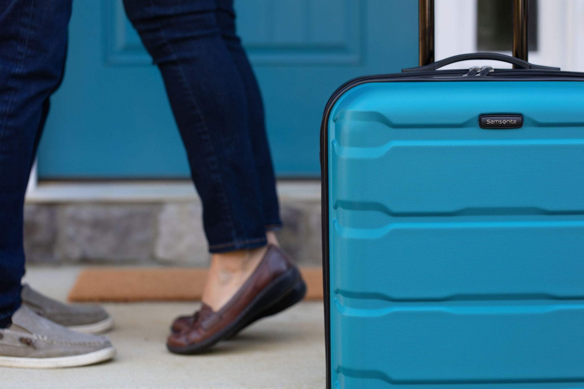 Samsonite Omni PC Hardside Expandable Luggage Set with 360° Spinner Wheels - 3-Piece (20/24/28 Inch) Carry On Suitcase in Caribbean Blue | Perfect for Business Travel, Family Vacations & International Trips