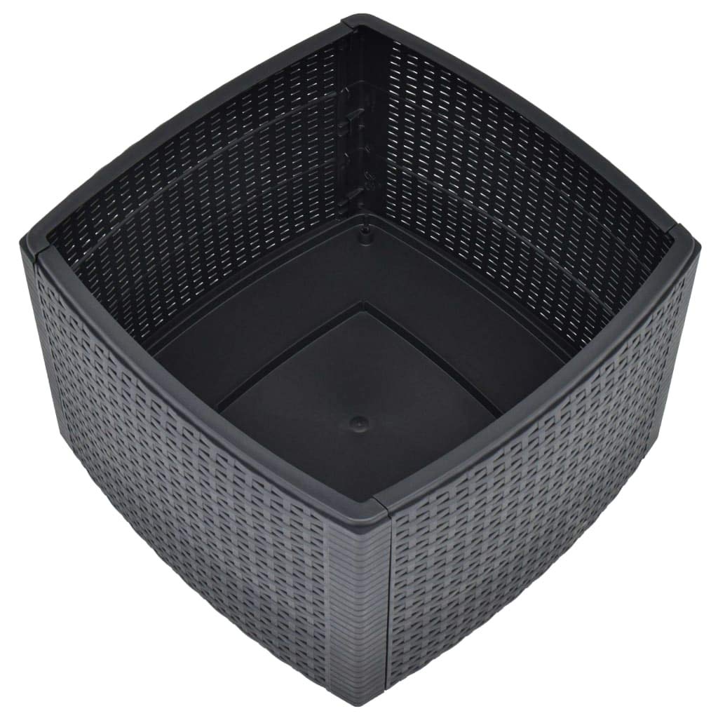 Outdoor Side Table with Storage - Small End Table for Coffee, Patio, Balcony, Backyard, Poolside & Sunroom - Anthracite Plastic Coffee Table 21.3
