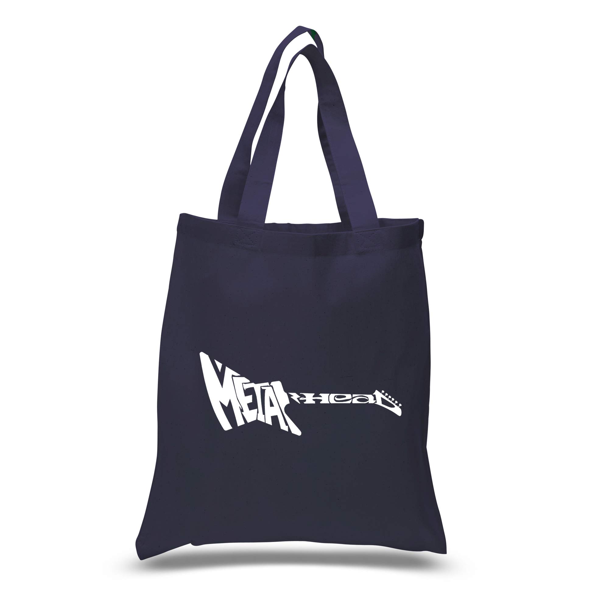 LA POP ART Small Word Art Tote Bag - Metal Head | Trendy Canvas Shoulder Bag for Women | Perfect for Shopping, Beach & Music Festivals