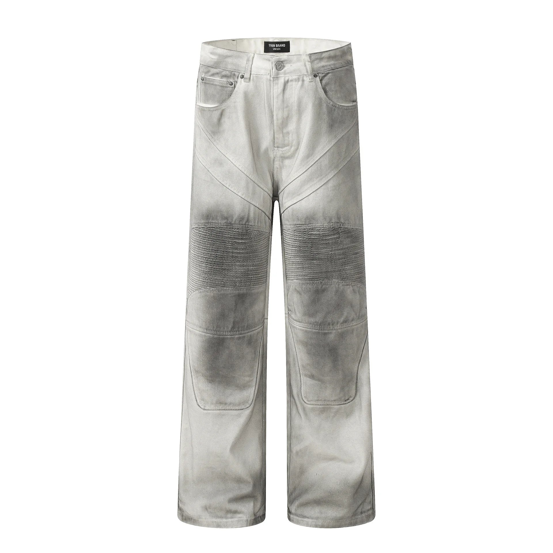 Vintage Tie-Dye Men's Jeans - American Style Color Block Stitching, Loose Straight Fit with Zipper Pockets | Stylish Denim Pants for Casual Wear, Street Fashion & Everyday Outfits (2024 Collection)