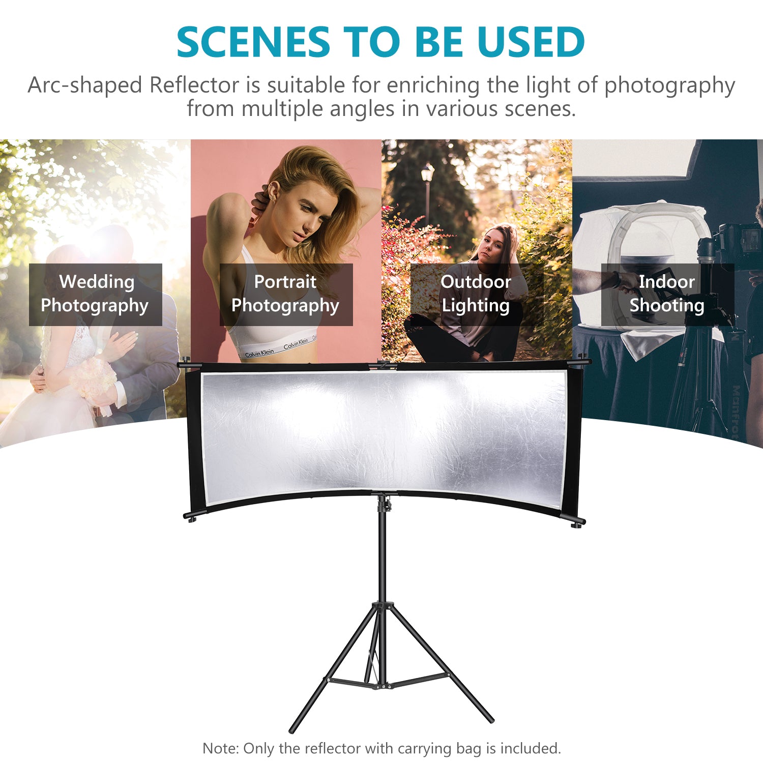 NEEWER 100x45cm 5-in-1 Collapsible Clamshell Light Reflector Diffuser for Photography, Video Shooting & Studio Lighting - Gold, Silver, White, Black & Translucent Panels