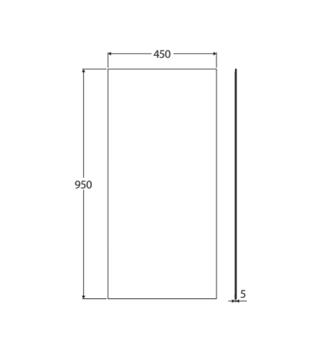 Fienza PEM 4595 Frameless Pencil Edge Rectangular Bathroom Mirror 450 x 950mm - Perfect for Vanity, Makeup, and Modern Bathroom Decor