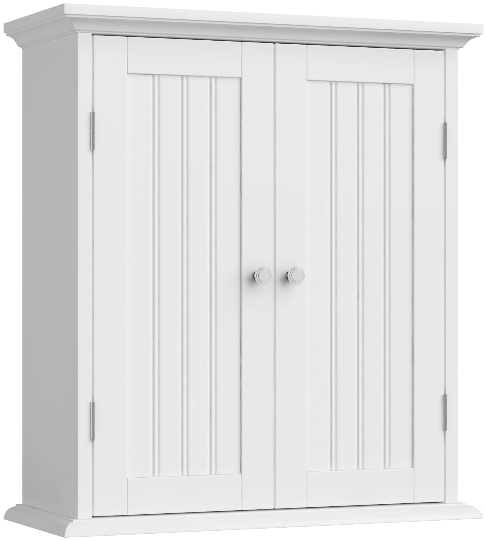 ChooChoo Bathroom Wall Cabinet - Over The Toilet Space Saving Storage Organizer with 2 Doors & Adjustable Shelves - White Medicine Cabinet for Bathroom Organization - Perfect for Small Bathrooms, Apartments & Powder Rooms