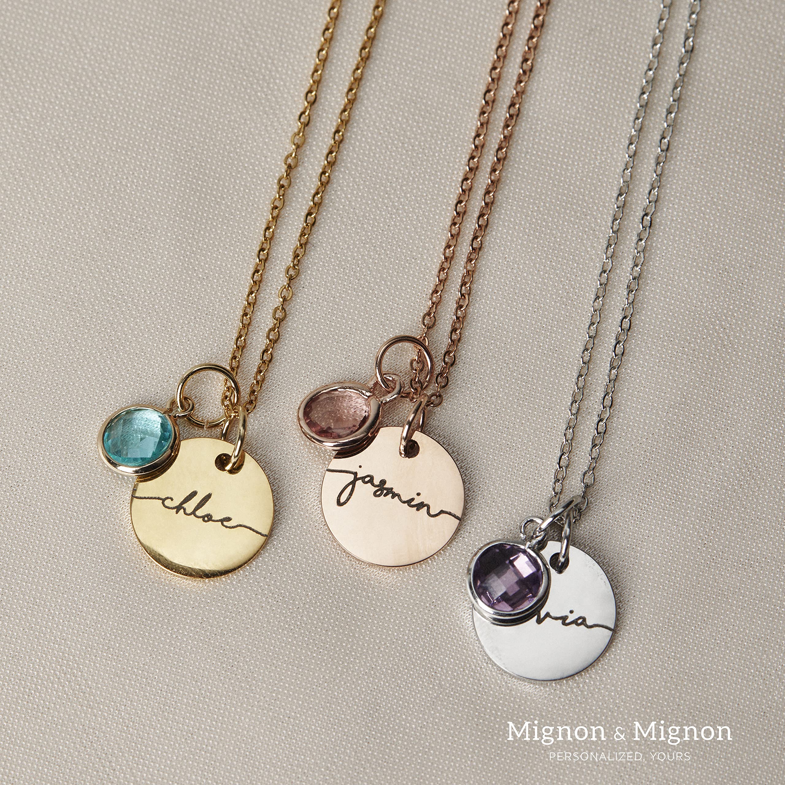 Personalized Birthstone Name Necklace for Women - Custom Gold Plated Pendant Charm Jewelry for Mom, Grandma & New Moms - Perfect Mother's Day Gift, Birthday Present & Special Occasion Jewelry - Elegant Everyday Wear & Meaningful Keepsake