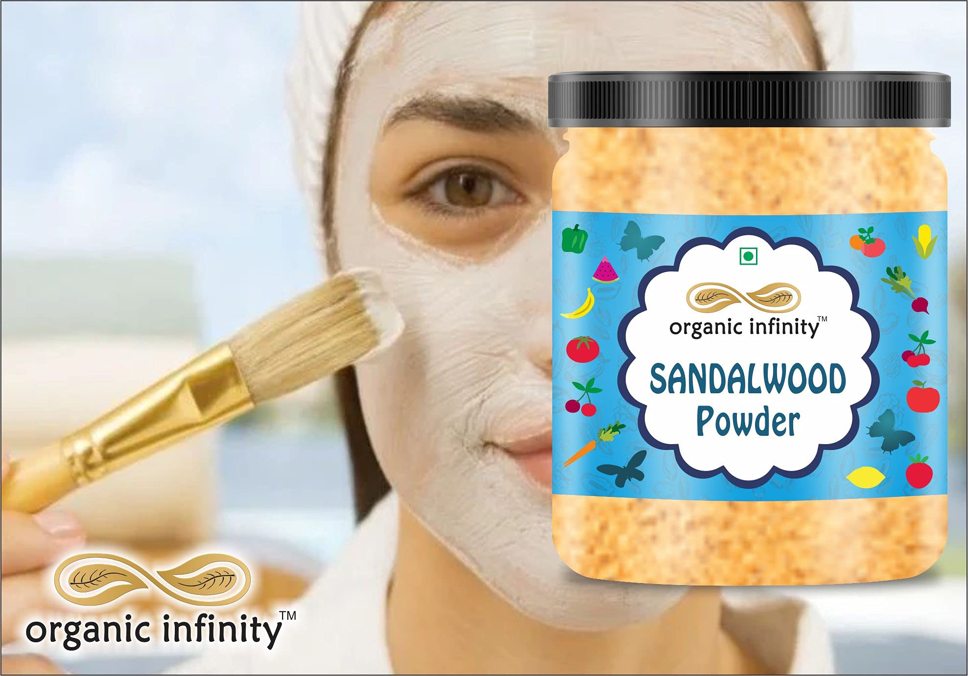 Organic Infinity Sandalwood Powder for Face Masks, Facials & Skin Care - 100% Pure, Natural & Chemical-Free - 200g (7oz) - Perfect for DIY Beauty, Aromatherapy & Relaxation at Home