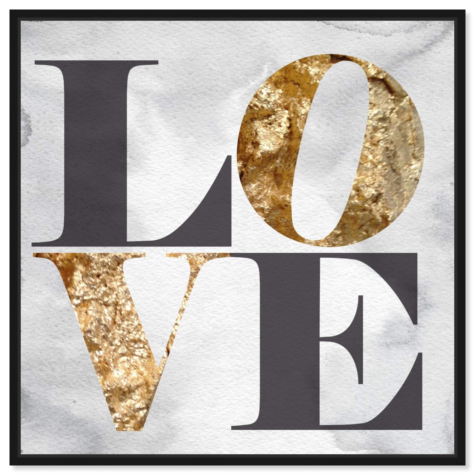 Oliver Gal 'Build Stone' Love Quote Framed Canvas Wall Art - 30x30 Inches, Typography Home Decor for Living Room, Bedroom & Office