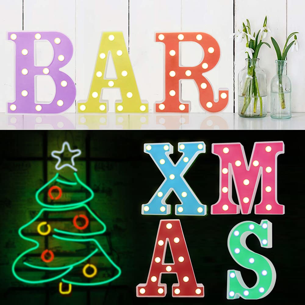 Pooqla Purple LED Letter Lights - DIY Alphabet Sign with Warm White LED for Home, Party, Birthday, Wedding & Bar Decor - Perfect for Nursery, Bedroom, and Photo Backdrop (Letter C)