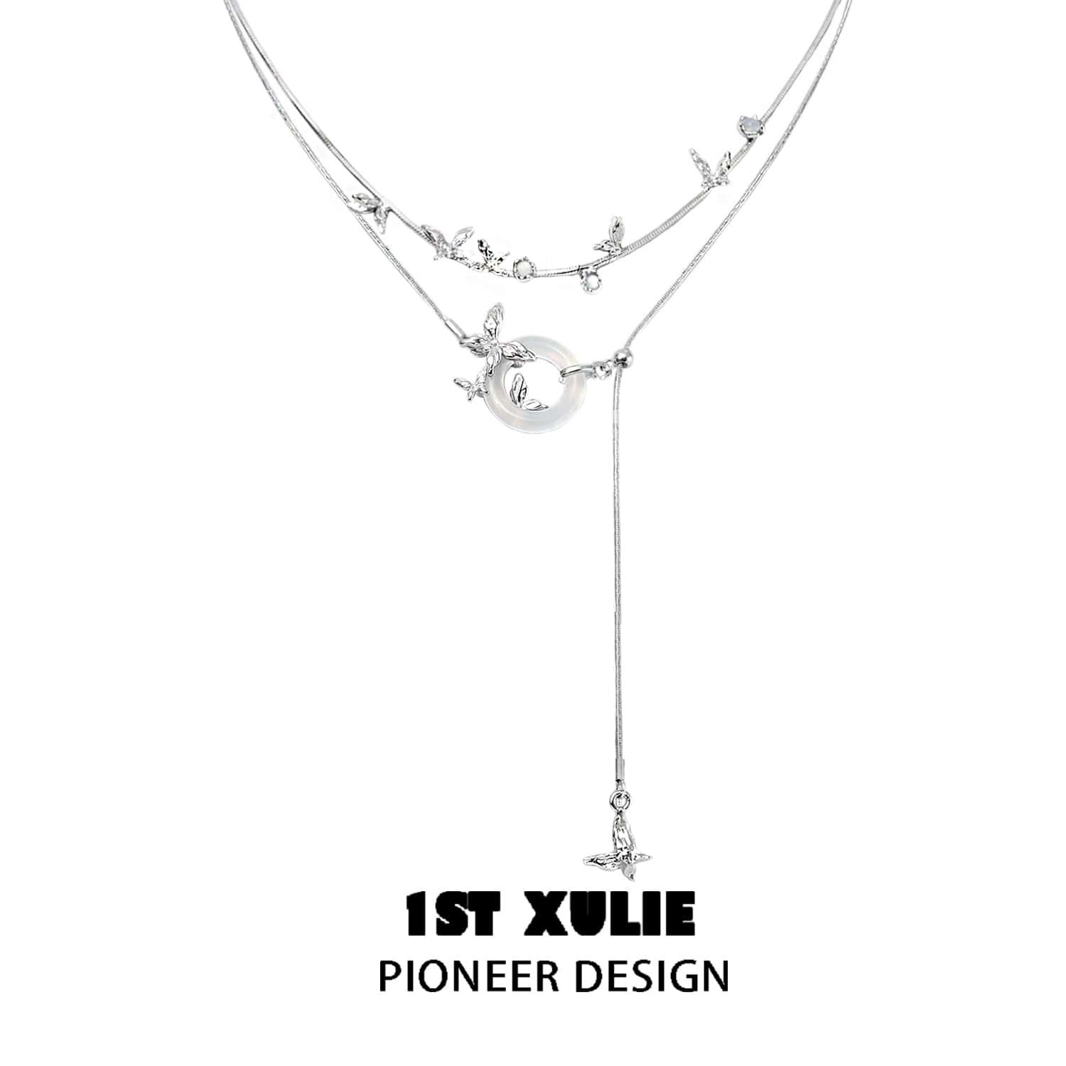 Whiterfly S925 Sterling Silver White Chalcedony Necklace for Women - Elegant Gemstone Jewelry Gift for Birthday, Anniversary & Special Occasions