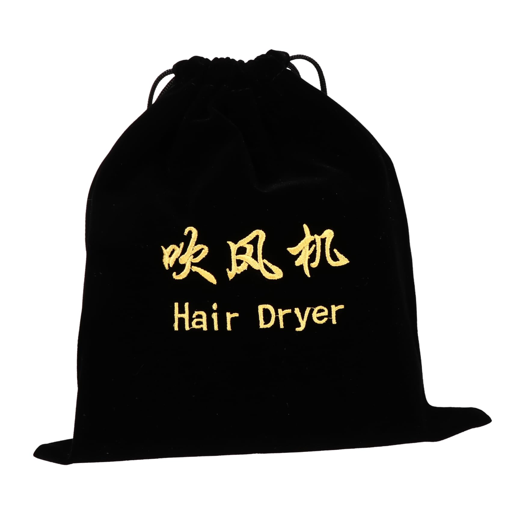 KITANDOVE Hair Dryer Storage Bag - Travel Organizer Pouch for Blow Dryer, Black Flannel Drawstring Bag - Perfect for Home, Salon & Travel Accessories