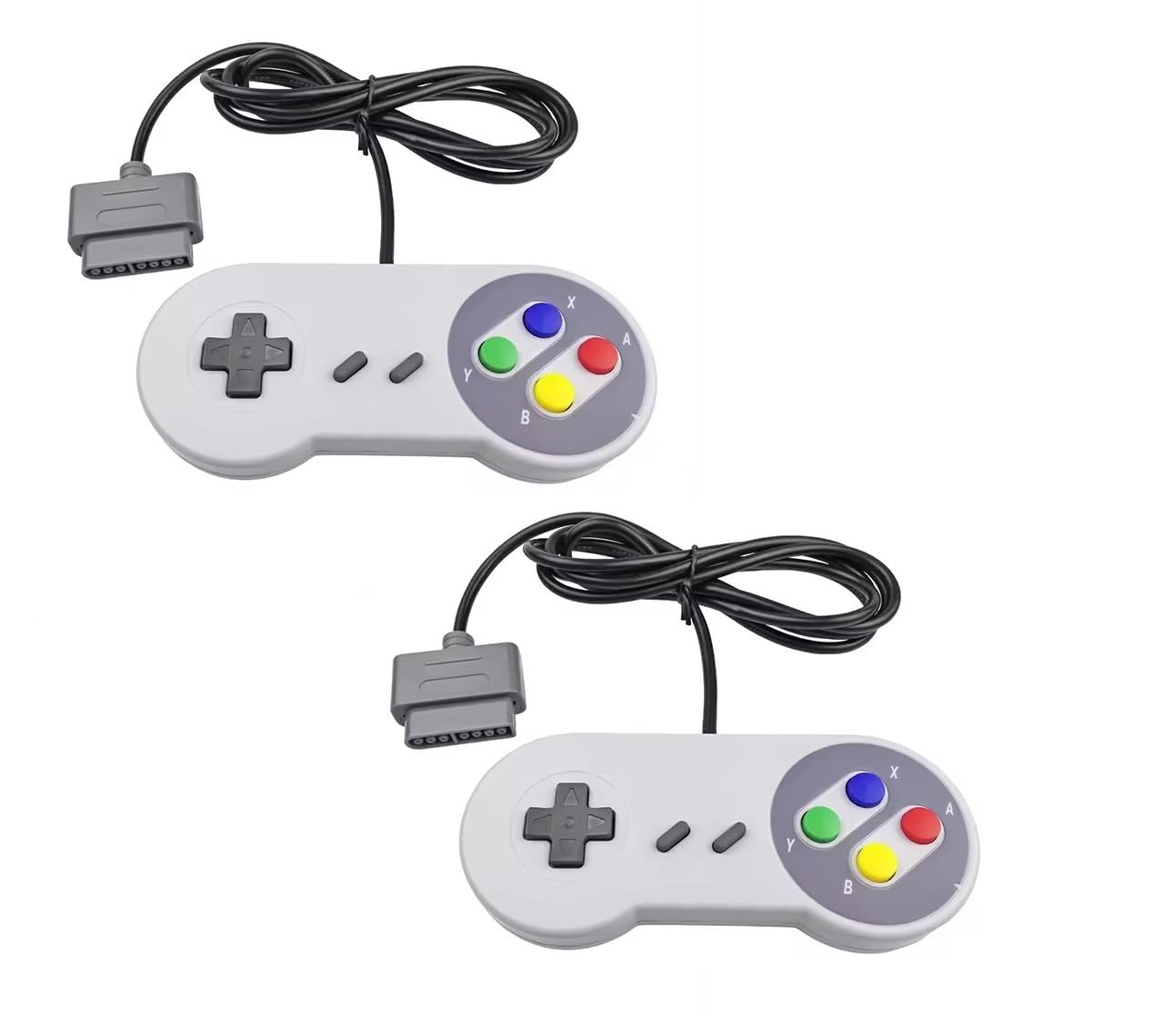 2-Pack Super Nintendo SNES Controller Gamepad - Classic Wired USB Controllers for Retro Gaming, PC & Raspberry Pi - Perfect for Nintendo Switch, Emulators & Multiplayer Gaming