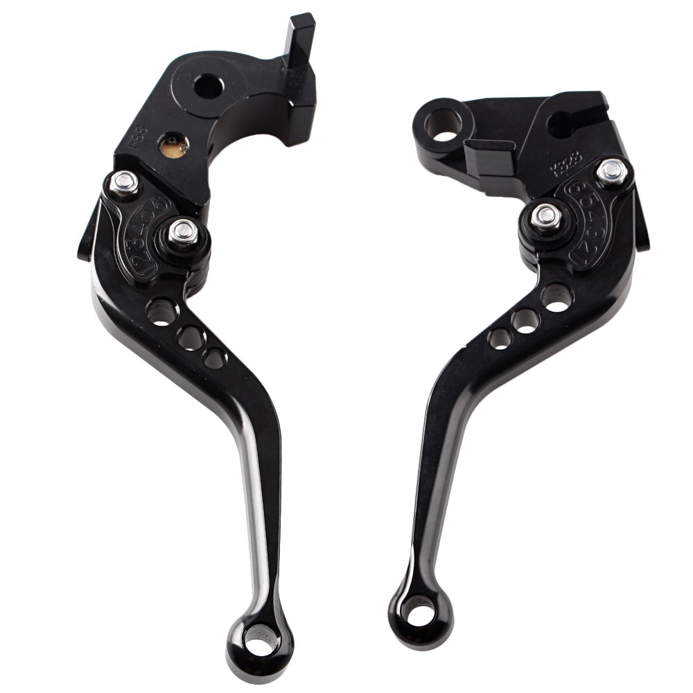 High Performance Short Brake Clutch Levers for Kawasaki ZX10R (2006-2012) | ZX6R (2007-2013) | Z750R (2011-2012) - Black CNC Aluminum - Perfect for Racing & Street Riding