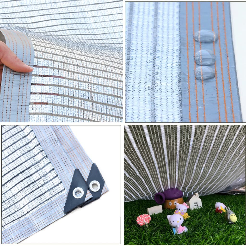 Premium Greenhouse Shading Net with Grommets - UV Resistant Sunblock Shade Cloth with Reinforced Edges - 2m x 10m Size for Roof, Balcony & Plant Protection - Ideal for Heat Insulation, Garden Shade & Outdoor Use