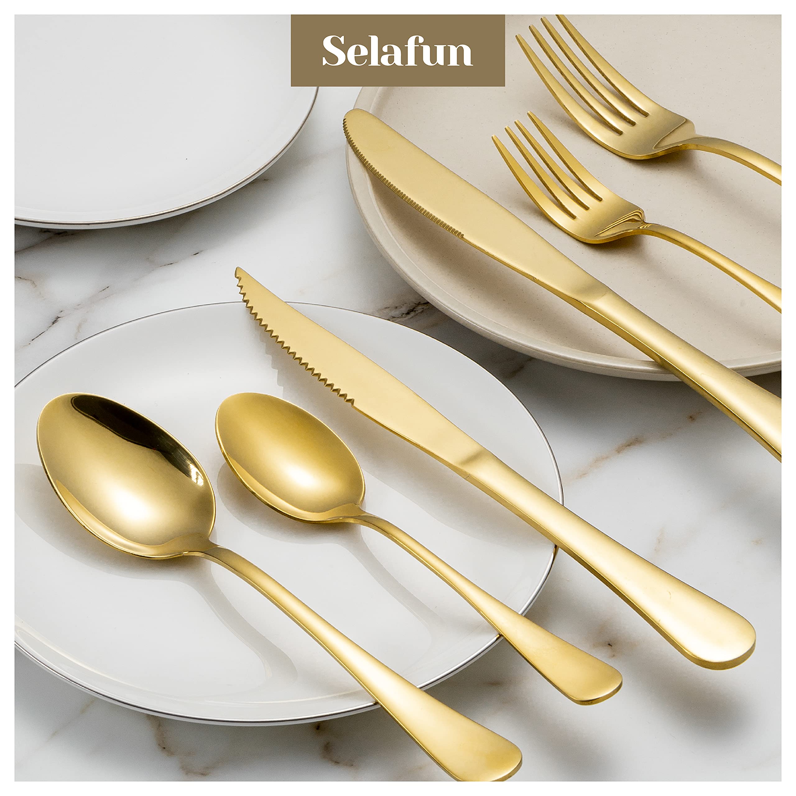 Premium 12-Piece Gold Flatware Set - Stainless Steel Silverware Cutlery for Home & Restaurant Use - Dishwasher Safe Tableware Service for 2 - Perfect for Dinner Parties, Weddings & Fine Dining Experiences