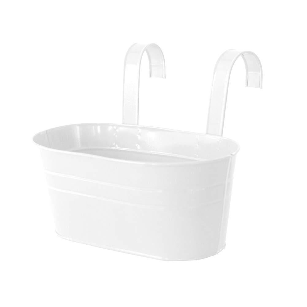 Iron Plant Hanger for Balcony, Patio & Fence - White