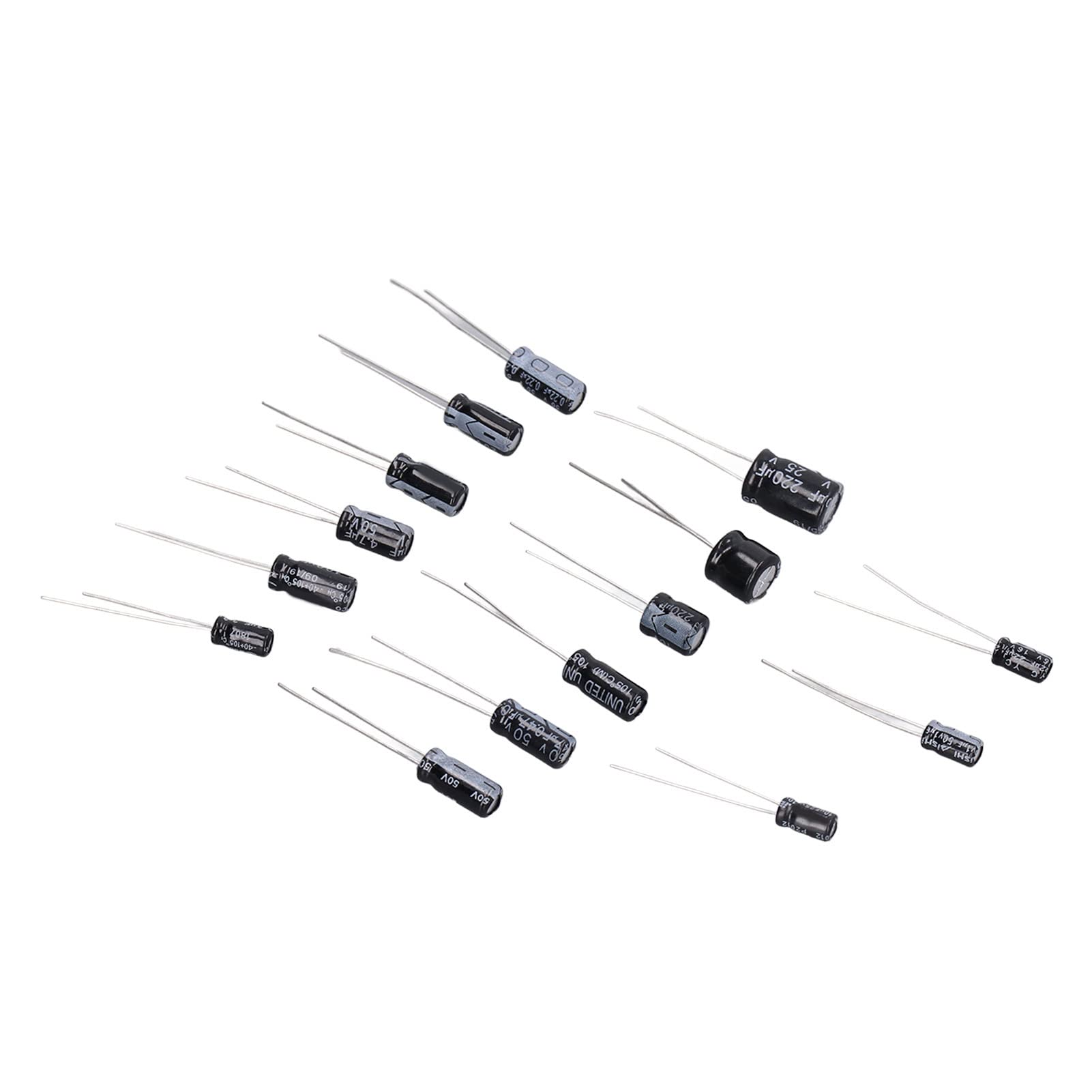 High-Quality 215Pcs Electrolytic Capacitor Kit (0.1uF-330uF, ±20% Tolerance) - Stable 15 Value Assortment for TV, Radio & Electronics Repair | DIY Projects, Circuit Board Replacement, Home Appliance Maintenance