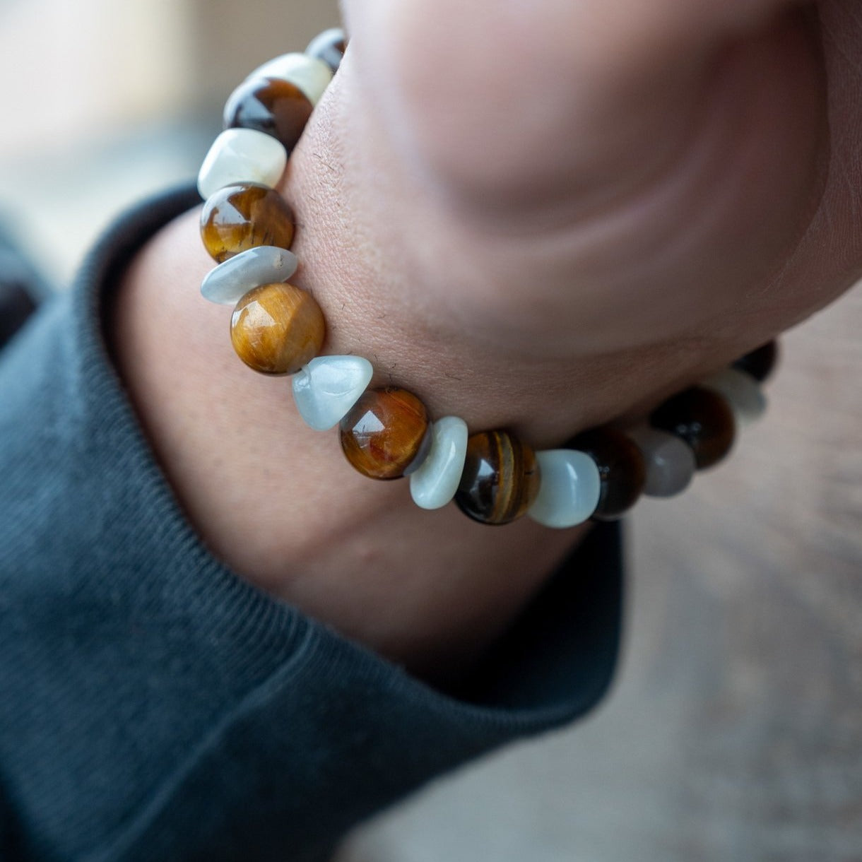 Men's Inner Wisdom Bracelet - Spiritual Healing & Positive Energy Stone Beads for Meditation, Yoga & Mindfulness - Perfect Gift for Men