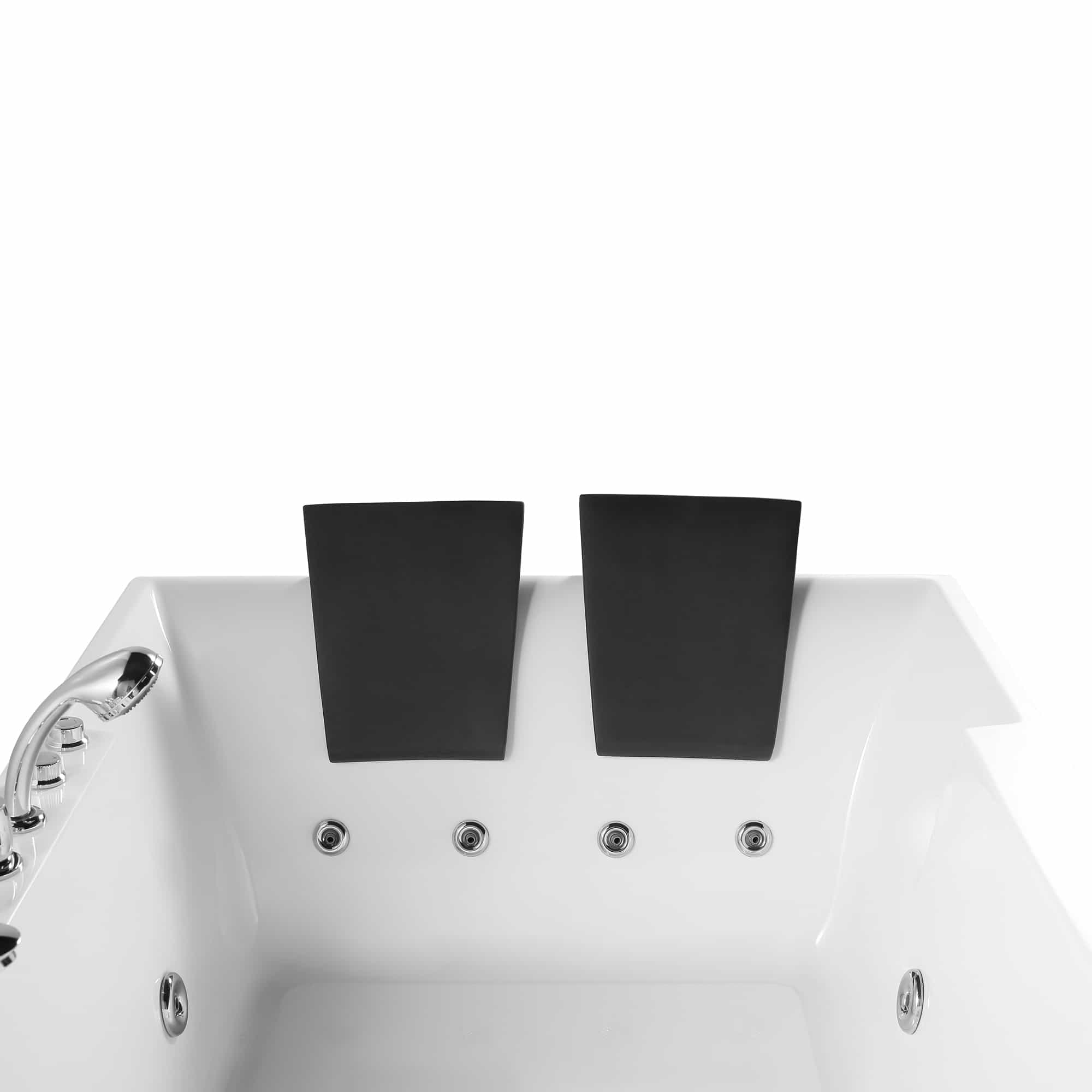 Empava 72-Inch Alcove Whirlpool Bathtub for 2 Persons with LED Lights | Left Drain Rectangular Design | Perfect for Master Bathroom & Spa Relaxation