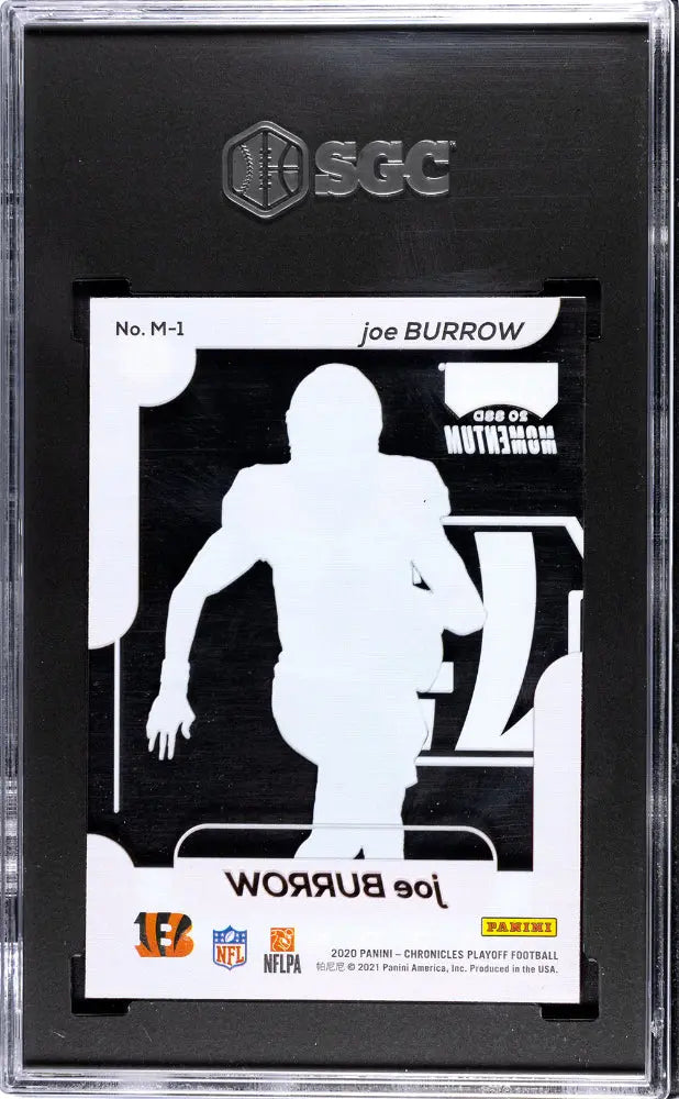 2020 Panini Chronicles Joe Burrow Rookie Card RC Playoff Momentum SGC 9.5 Mint - Rare Football Collectible for Fans & Investors - Perfect for Display, Trading, and Sports Memorabilia Collections