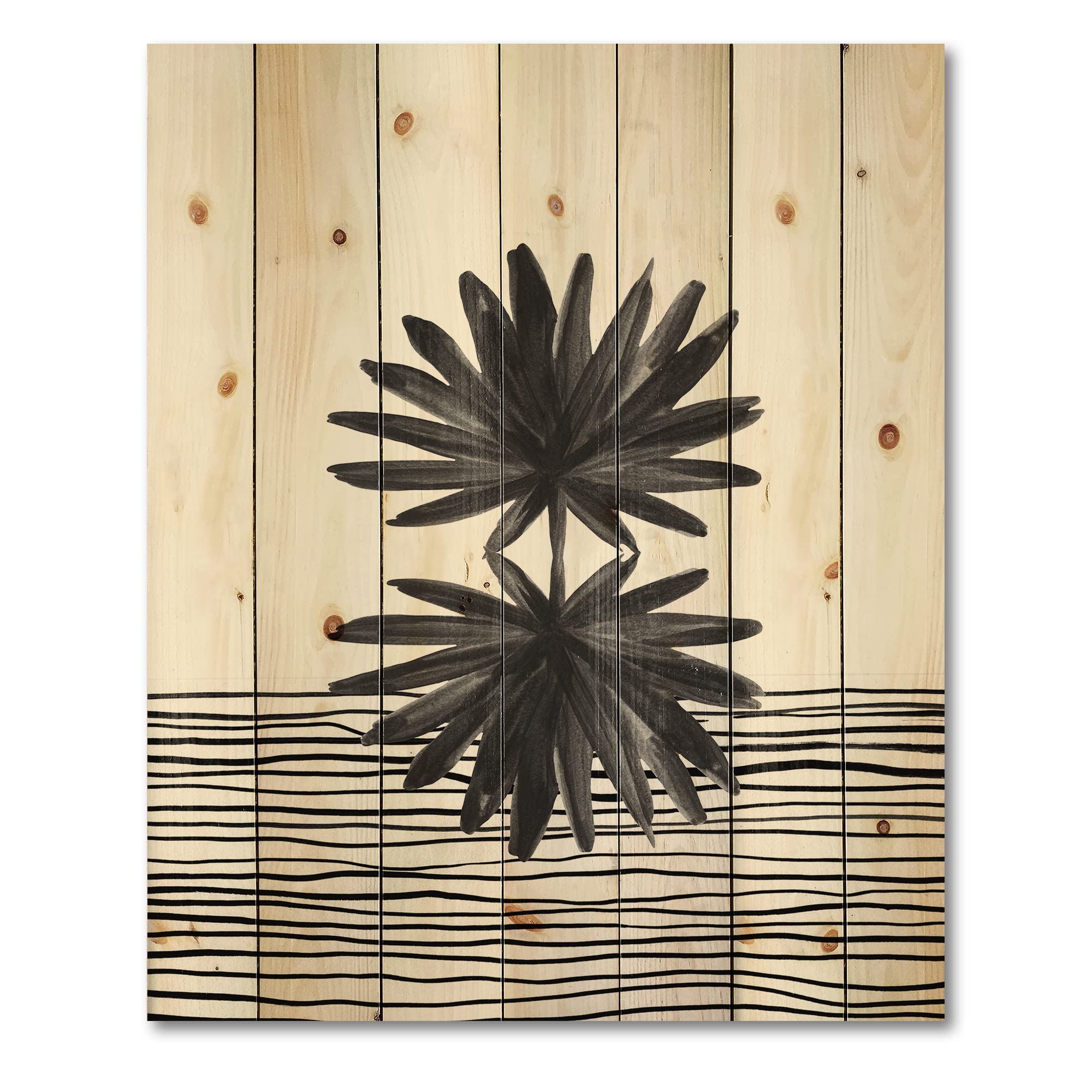 Modern Tropical Leaf Wood Wall Art - Black & White Floral Panels for Home Decor